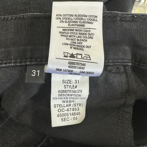 Hudson Jeans Women Size 31 Noa Stellar High Rise Straight Crop Black Wash - Picture 10 of 11